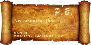Pavlekovics Bod névjegykártya